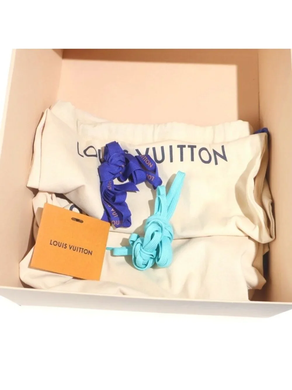 Louis Vuitton LV Trainers Line Sneakers Low Cut Shoes White Blue